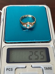 1873 Victorian Turquoise Seed Pearl 15k Gold Ring Birmingham Size 6.5+/- not 14k