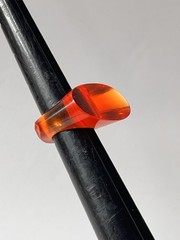 Vintage Lucite Ring Size 5.5 Oval Slanted Modern Chunky Statement Acrylic Orange