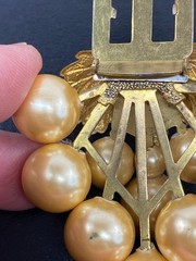 Vintage Miriam Haskell Early Unsigned Grape Gold Faux Pearl Fur Dress Clip