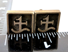 Vintage Stephen Austin Cattle Brand Screw Back Earrings STERLING 11.75g