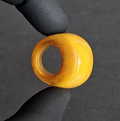 Vintage Chunky Egg Yolk Butterscotch Yellow Lucite Resin Dome Ring Size 5