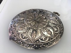 Antique Asian Thailand akha other Tribal Sterling Silver chest ornament plate