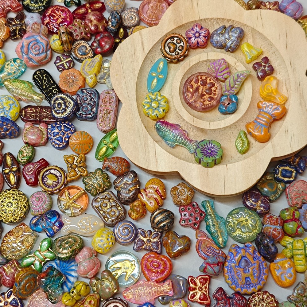 1.7oz Vintage Now Bulk Jewelry bead Lot ALL Brand New Untested 200+Mix and Match