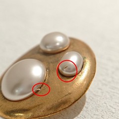 Vintage Chanel Plain Gold Irregular Shaped Faux Pearl Clip-on Earrings