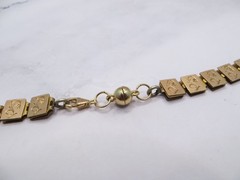 Antique 12k Yellow Gold Silver Book Sandwich Reversible Chain 18″ Necklace #110