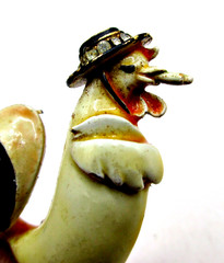 VINTAGE SIGNED CFW (HAR) ROOSTER BIRD CIGAR ENAMEL GOLD RARE BROOCH PIN MCM 50’s
