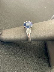 Gorgeous Platinum 1.65CT Sapphire And 0.66CTW Diamond Ring. Size 6 (FL429