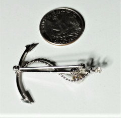 Vintage Sterling Silver & Real Pearl Anchor Mariner Sailor C. De Pin Brooch Lot