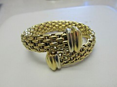 Stunning Italian Flex Bangle Bracelet 18k Gold 77.8 Grams One Size fits all