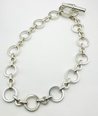Ralph Lauren RLL Ring Round Links Silvertoned Toggle Closure #27-26