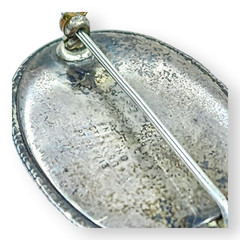 Vintage Sterling Silver Hand Painted Brooch from England