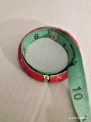 Vintage Metal Red Clamper Bangle Bracelet with Enamel Finish- Anchor Accents