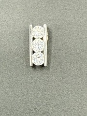 Vintage 925 Sterling Silver Cuff Bracelet Open and Slide Pendant