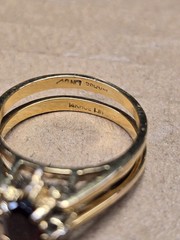 Vintage 14 K GE Gold Plated Set Cubic Zirconia And Ruby REBERSIBLE Ring – 9.25