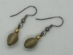 Minimalist Boho Coiled Wire Dangle Earrings Gold-Color Vintage 1980s 1990s Retro