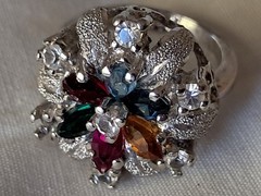 Antique Vintage Rhinestone Jewelry Mixed Lot Charms Brooches Sterling Ring AVON