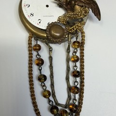 Vintage Maximal Art Watch Parts Collage Large Brooch Pin Steam Punk Unique