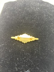 Vintage-Gold Tone Rhinestone & Faux Pearl Brooch/Pin