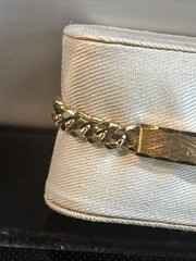 Vintage Speidel ID Bracelet “Mickie” Gold tone 8″ Long Fits a 6” Wrist 6-2-74
