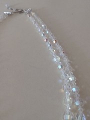 Quality 60’s Aurora Borealis Two Strand Graduated 20″ Rhinestone Clasp Necklace