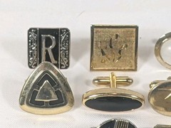 Vintage Lot Mixed Unmatched Cuff Links Swank Anson Gold Tone Silver Tone 10 Pc