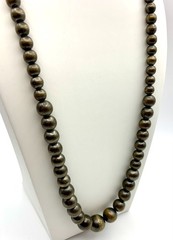 Vintage Graduated Ball Bead Necklace Antique Brass Tone 26″ Chain Strung