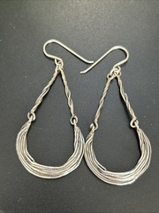 VTG Israel Opulenza Sterling Silver Earrings Long 2” Dangle 925 Weight 6 grams