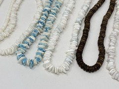 Vintage Y2K 90s Puka Shell Heishi Necklace Lot (10) Surfer Hawaiian Summer Beach