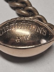 1940s Michigan Football League Championship Sports Charm Bracelet Gold