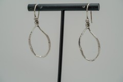 Vintage Sterling Silver Silpada Hammered Hoop Dangle Earrings 4.5cm EB2