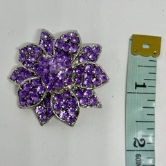 Lavender Purple Rhinestone Flower Brooch Vintage Estate Garden Lover Floral
