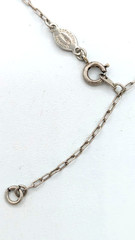 CATHERINE POPESCO Sterling Necklace Blue Glass Pendant 16 18 In