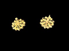 Vtg Flower Colorful Gem Petals Earrings 1”Screw Back Rhinestones Floral Pave
