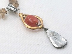Vintage Multicolor Gemstone Necklace Pedant 16in.
