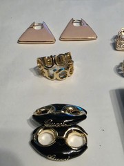 Gucci Hermès Mixed Lot 12pc Women’s Fashion Jewelry Earrings Ring Rhinestone