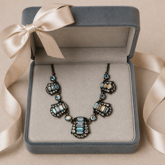 Hollycraft Crystal Aurora Borealis Rhinestone Necklace