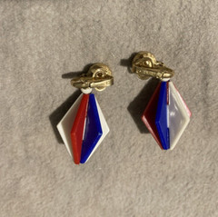 Vtg Crown Trafari 1955-1969 red, white and blue clip on earrings lot-D