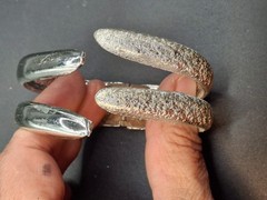 Mid Century Hinged Cuff Bracelet Silver Toned Vintage