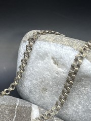 Vintage USSR 875 Silver Gold Played Rolo Chain Length 16,5 In Weight 5,34 g.