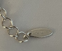 LONG VINTAGE SILVER TONE VCLM NECKLACE W/ INTERLOCKING CIRCLES