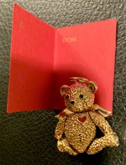 Batya gold-tone articulated angel bear brooch
