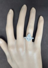 14k White Gold Engagement Ring 4.01ct Lab Grown Diamond Pear Shape IGI Cert