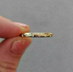 Art Deco Style Lab-Created Diamond Proposal Band Ring For Her 14K Yellow Gold FN
