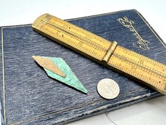 MCM Vintage Artisan Pin Brooch Green Enamel Patina Hammered Copper Abstract