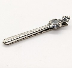 Vintage Luxury Soviet tie Clip made of ⭐875 Silver with the Star USSR hallmark#4