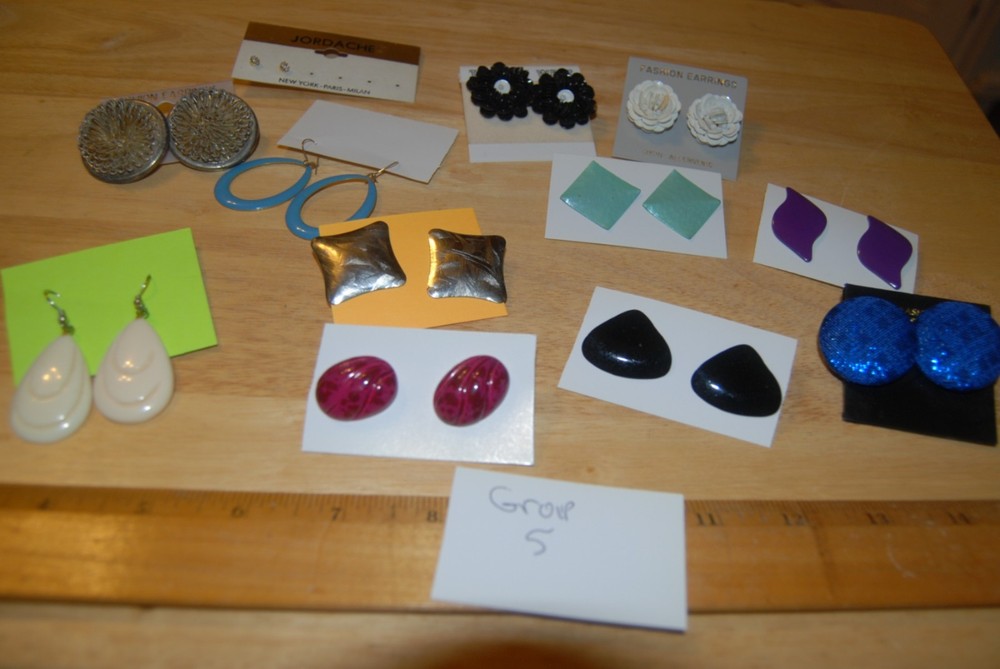 Vintage Retro Ear Rings, 1970s, 1980s 1990s, GROUP 5, priced per or the lot