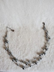 Talbot 3 String Bead Chain Choker Necklace, Vintage Approx 16″ L, Never Worn!