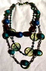 3 Strand Plastic Glass Metal VTG Beaded Necklace Lobster Clasp 19″, 21.5″, 23″