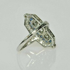 3Ct Art Deco Style Lab Created Diamond Engagement Wedding 14K White Gold FN Ring