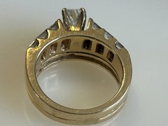 Vintage 1 Piece 14k Gold Diamond Wedding Band/Engagement Ring Sz 6 Custom Design